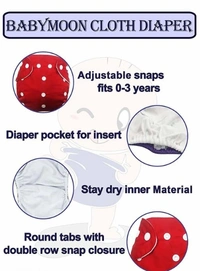 YOURCULL Washable Baby Diaper Premium Cloth Diaper Reusable, Adjustable Size, Waterproof, Pocket Cloth Diaper Nappie (Without Insert) (Pack of 5) - Adjustable, Multicolor, Pack of 5